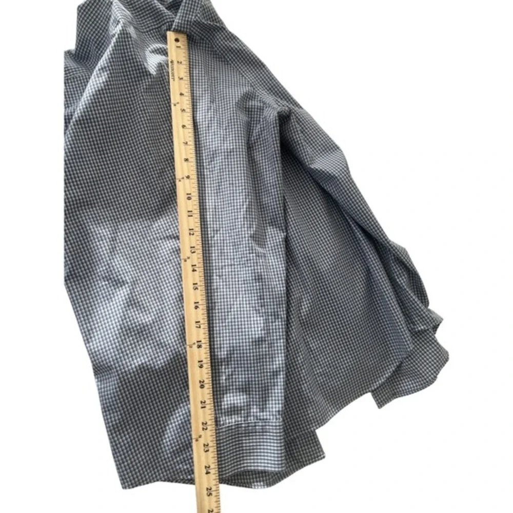 Banana Republic Untucked Fit Gingham Shirt M 100% Cotton Non-Iron Button Down‎